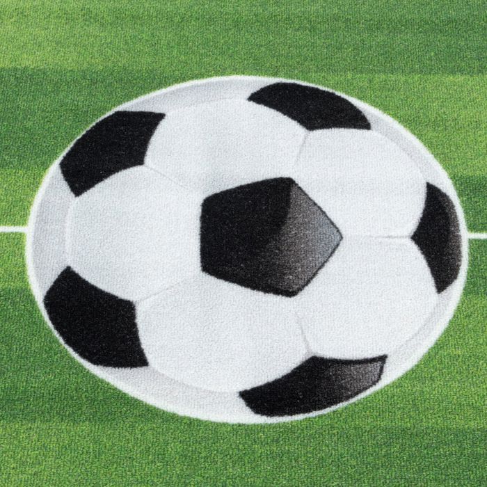 Carpetsale24 Tapis enfant Tapis motif Terrain de football color verd 140x200 cm tapis chambre enfant tapis chambre bébé