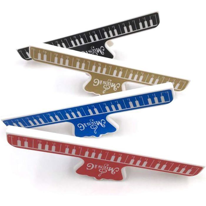 ®TONLRGY Conjunto de 4 prendedores para estante de partitura, multicoloridos