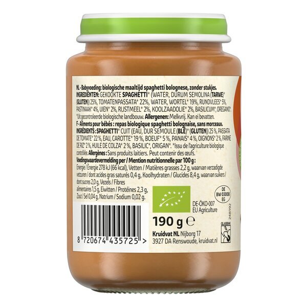 Kruidvat 6+M Organski špageti bolonjez obrok<br>190g