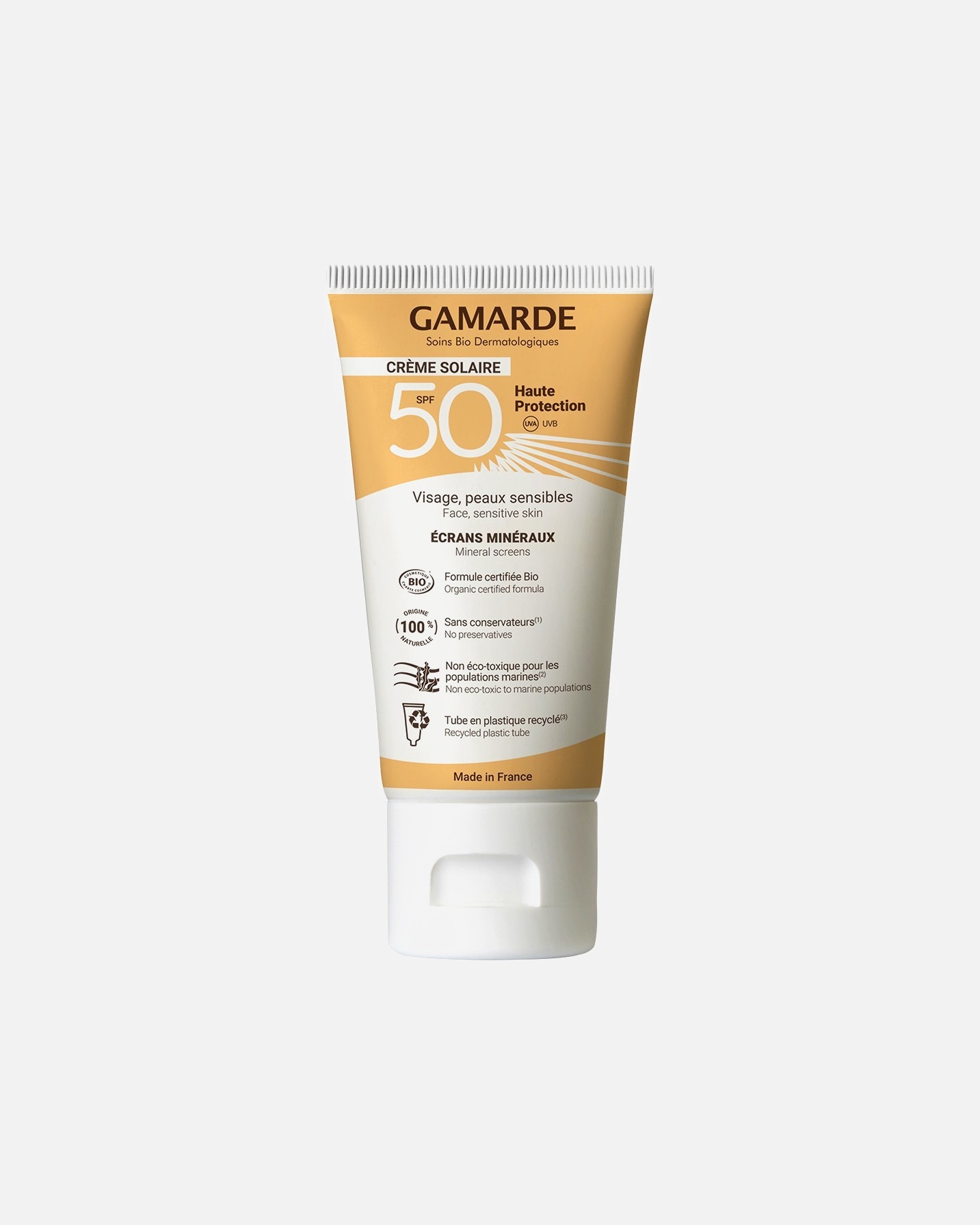 Gamarde Crème Solaire Visage SPF50