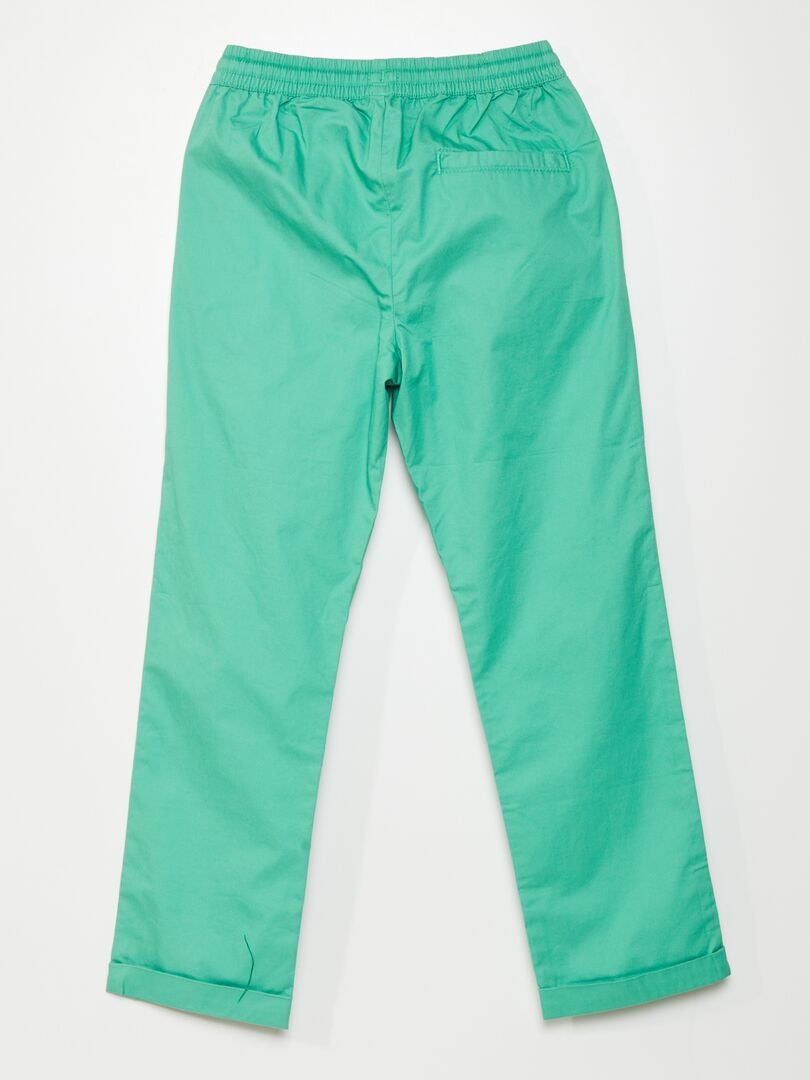 Calça reta de cor sólida - VERDE