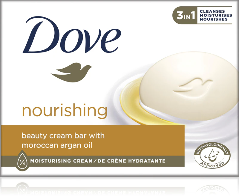 Comprimido de limpeza cremosa Dove Nutrição com Argan