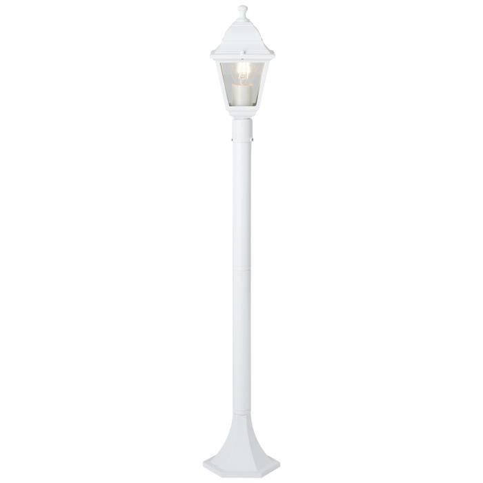 Lampadaire extérieur - BRILLIANT - NISSIE - Blanc - Métal/Verre - 1xE27 60W - IP44