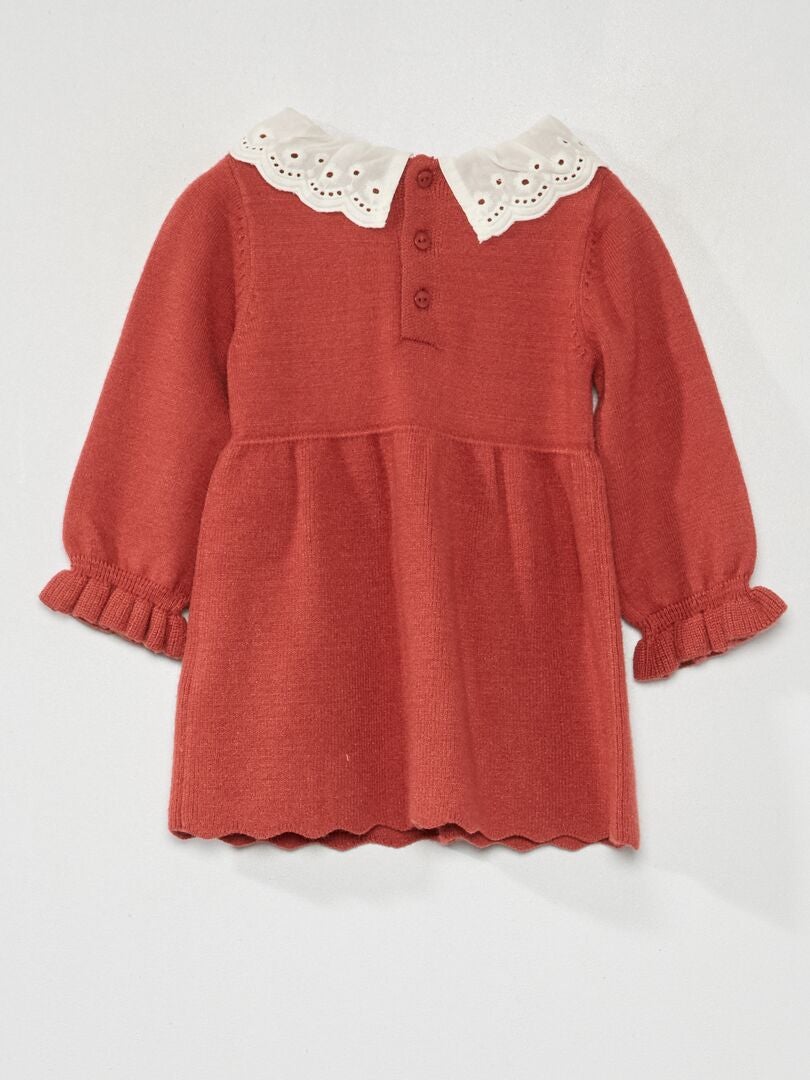 Vestido de tricô + meia-calça - 2 peças - VERMELHO