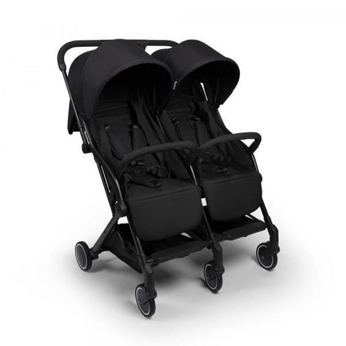 BANINNI Adige - Poussette Double Buggy - De 0 à 36 mois - Jusqu'à 15Kg - Noir