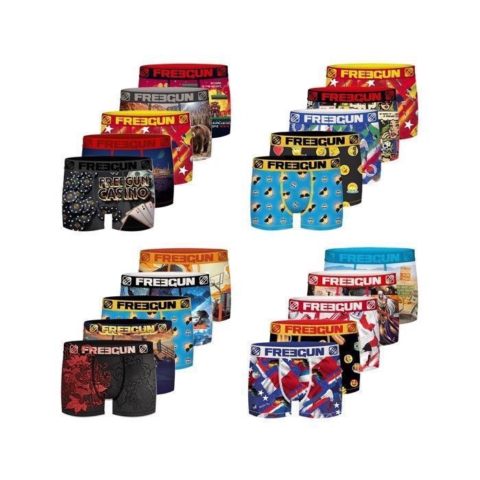 Freegun Surprise Microfiber Boxers, 5-Pack for Men