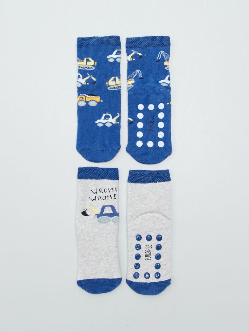 Juego de 2 pares de calcetines antideslizantes - AZUL