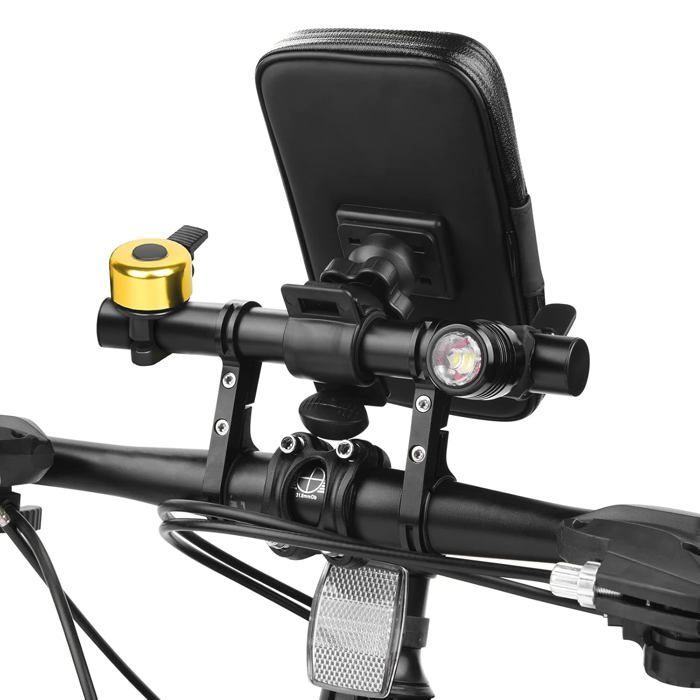 Extensión de manillar de aluminio, extensor de montaje de manillar para luces de bicicleta, compatible con teléfono, GPS y ordenador para bicicletas de montaña.