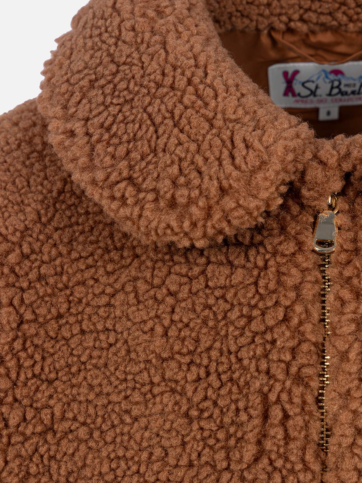 Manteau bomber beige en sherpa pour filles Abel