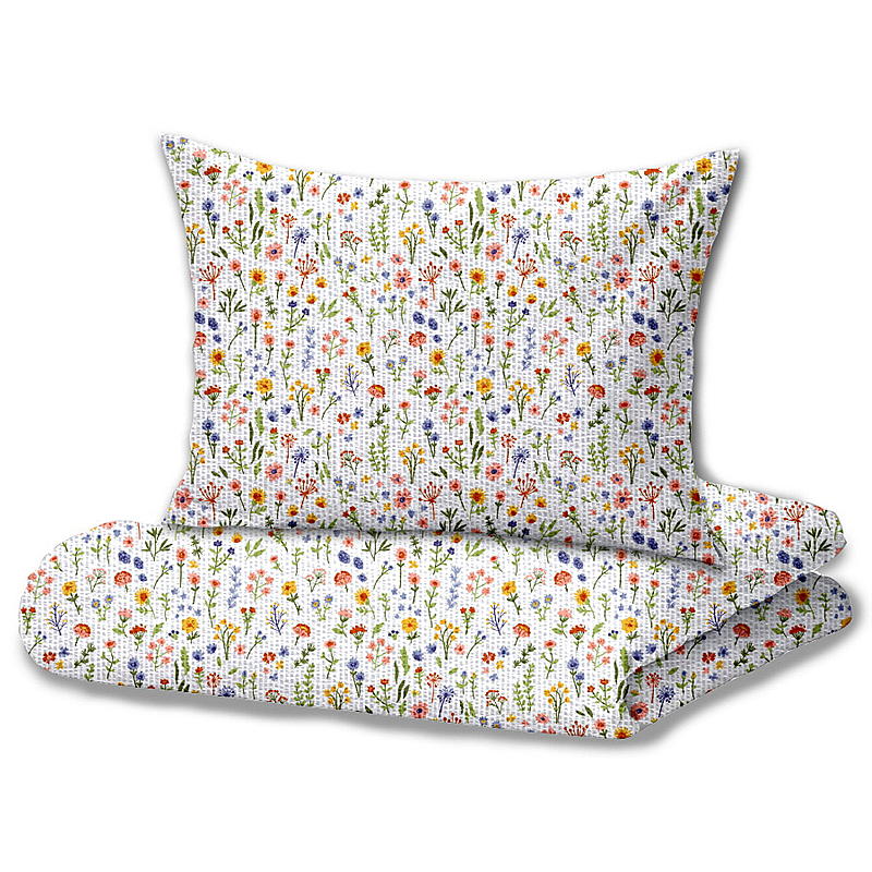 Set di biancheria da letto 140x220 cm, in crêpe, Flora