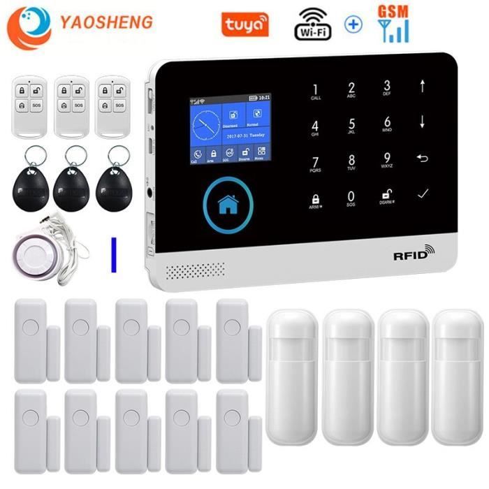 RUMOCOVO® Système d'alarme de sécurité domestique sans fil, wi-fi, GSM-433MHz, avec capteur de mouvement version 5