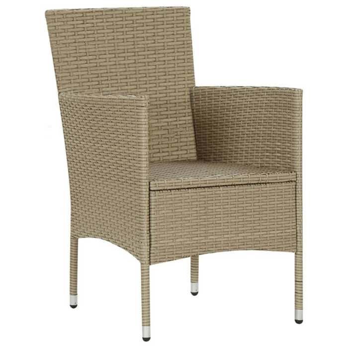 Tuinset van polyrotan - BURKE - 5-delig - Beige - Tafel 150x90x74 cm - Stoel 53x58x84 cm