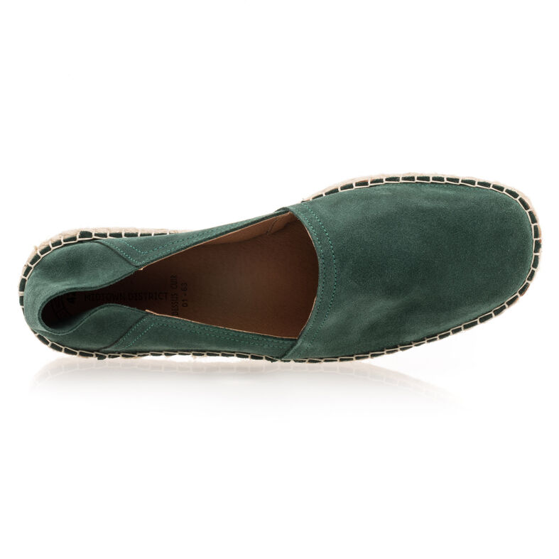 Pánske zelené espadrilky s lanovou podrážkou