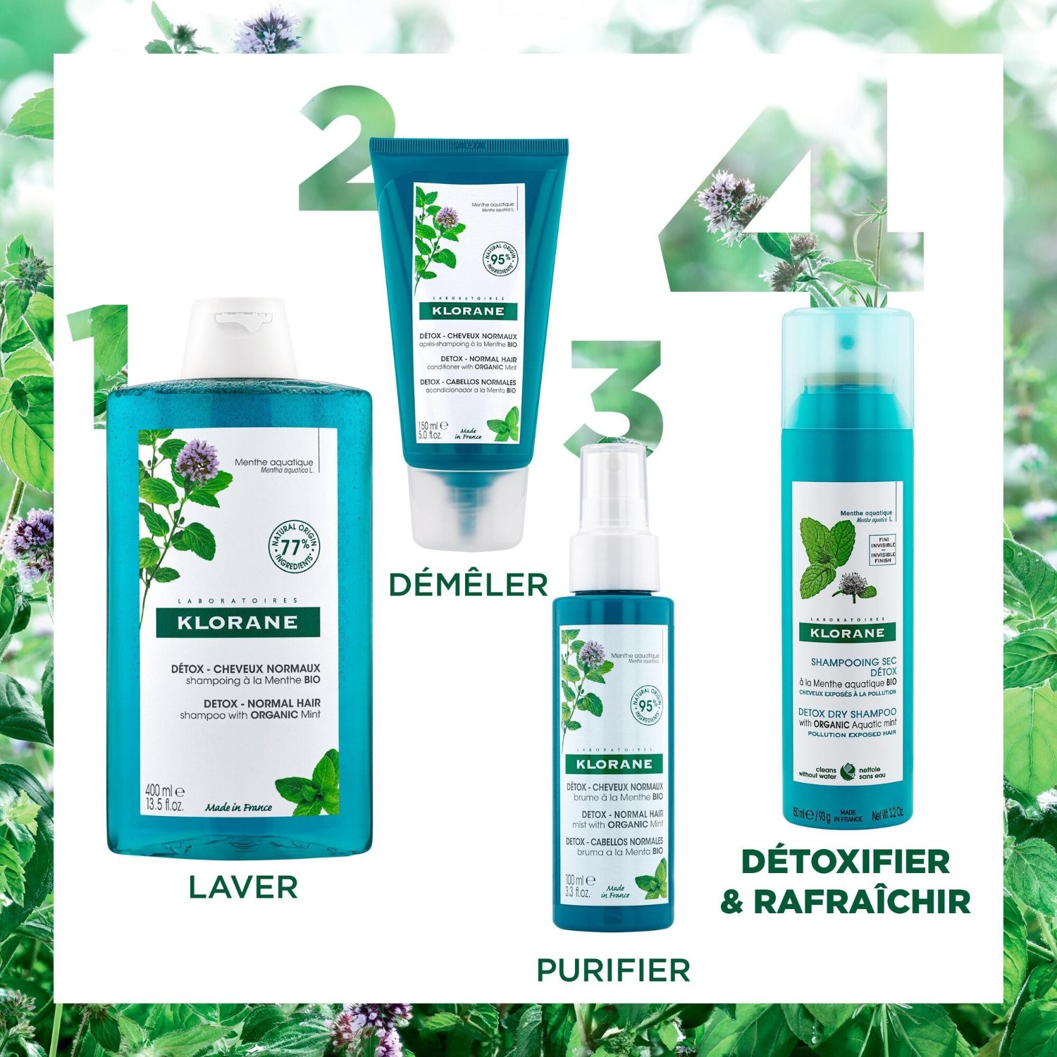 Klorane Shampoing sec détox à la Menthe aquatique BIO