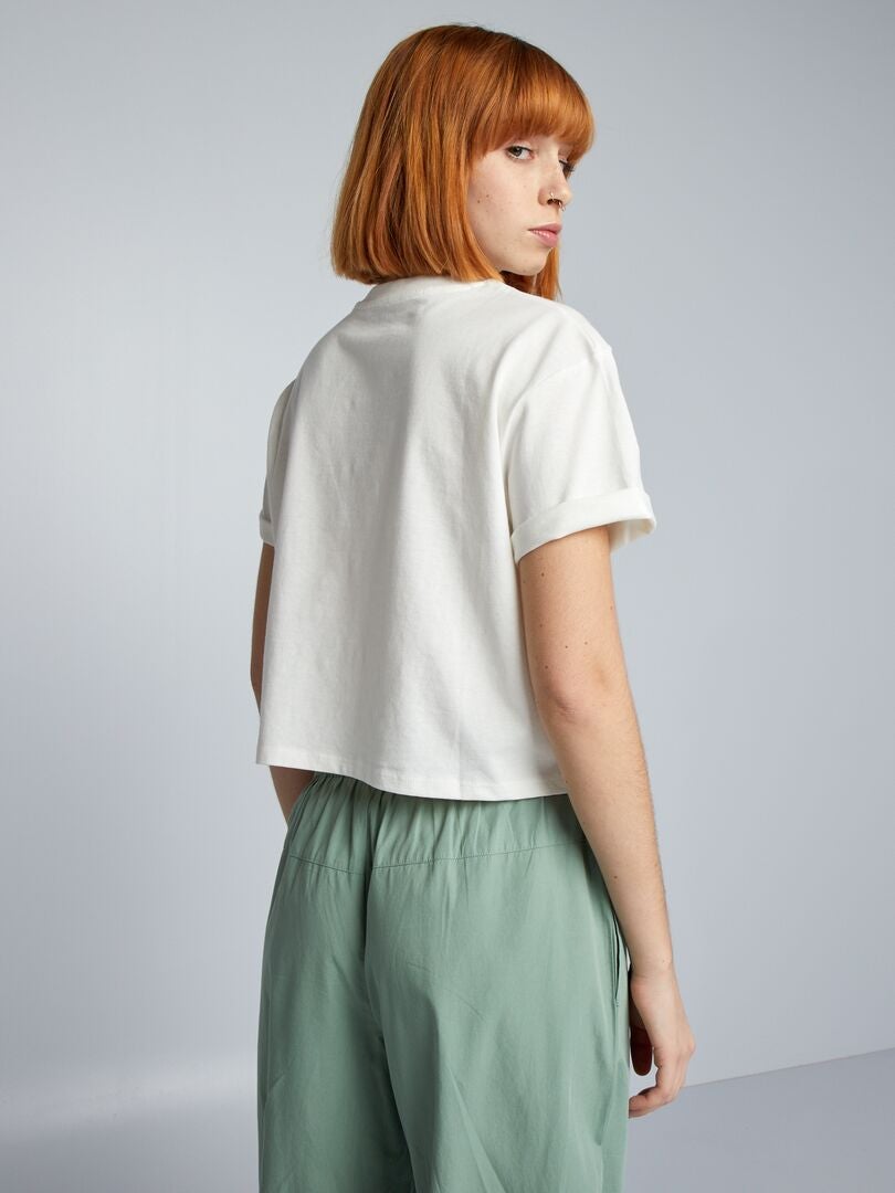 Top cropped de malha - BRANCO