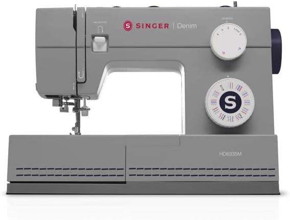 Singer Heavy Duty -farkut 6335M Denim, jossa 32 ommelta ja tehokas moottori paksuille kankaille, useille kerroksille ja denimille.