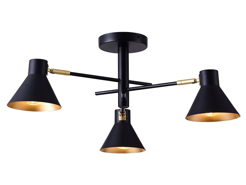 Lampa sufitowa Less 3-punktowa metalowa czarna