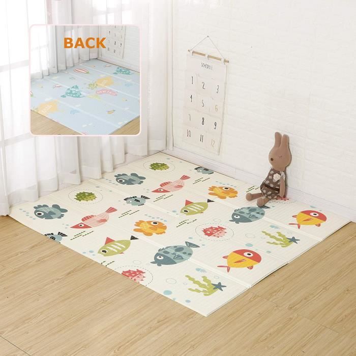 Alfombra de juegos de doble cara para bebés - Marca - Modelo - Impermeable - Plegable
