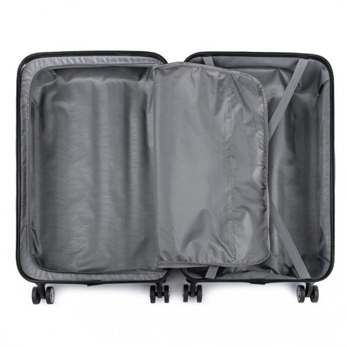 Maleta de cabina Kono de 76x50x30cm, ultraligera, de ABS, rígida, con 4 ruedas, para viajes, pequeña, color gris.