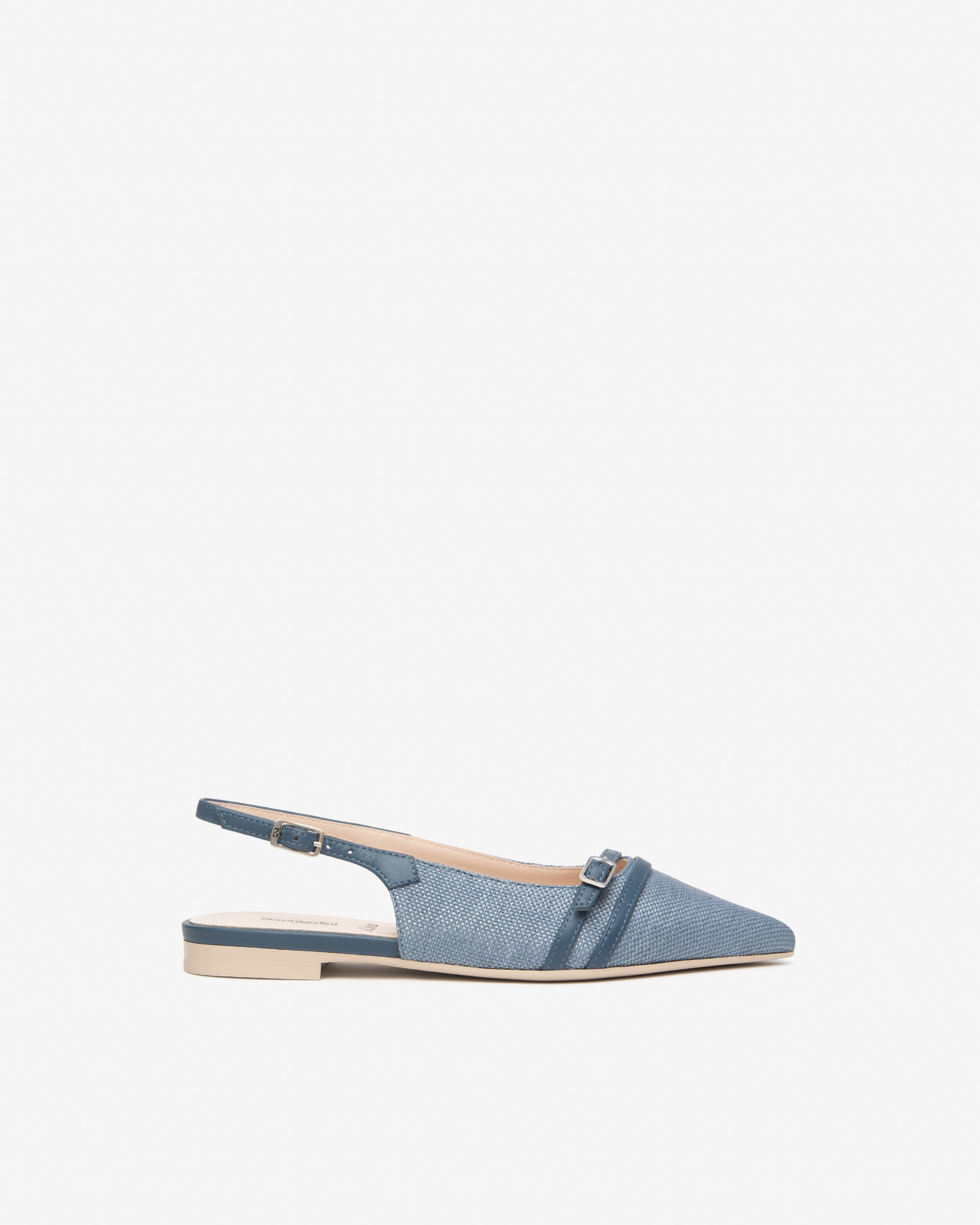  Damen-Slingback aus Stoff und Leder