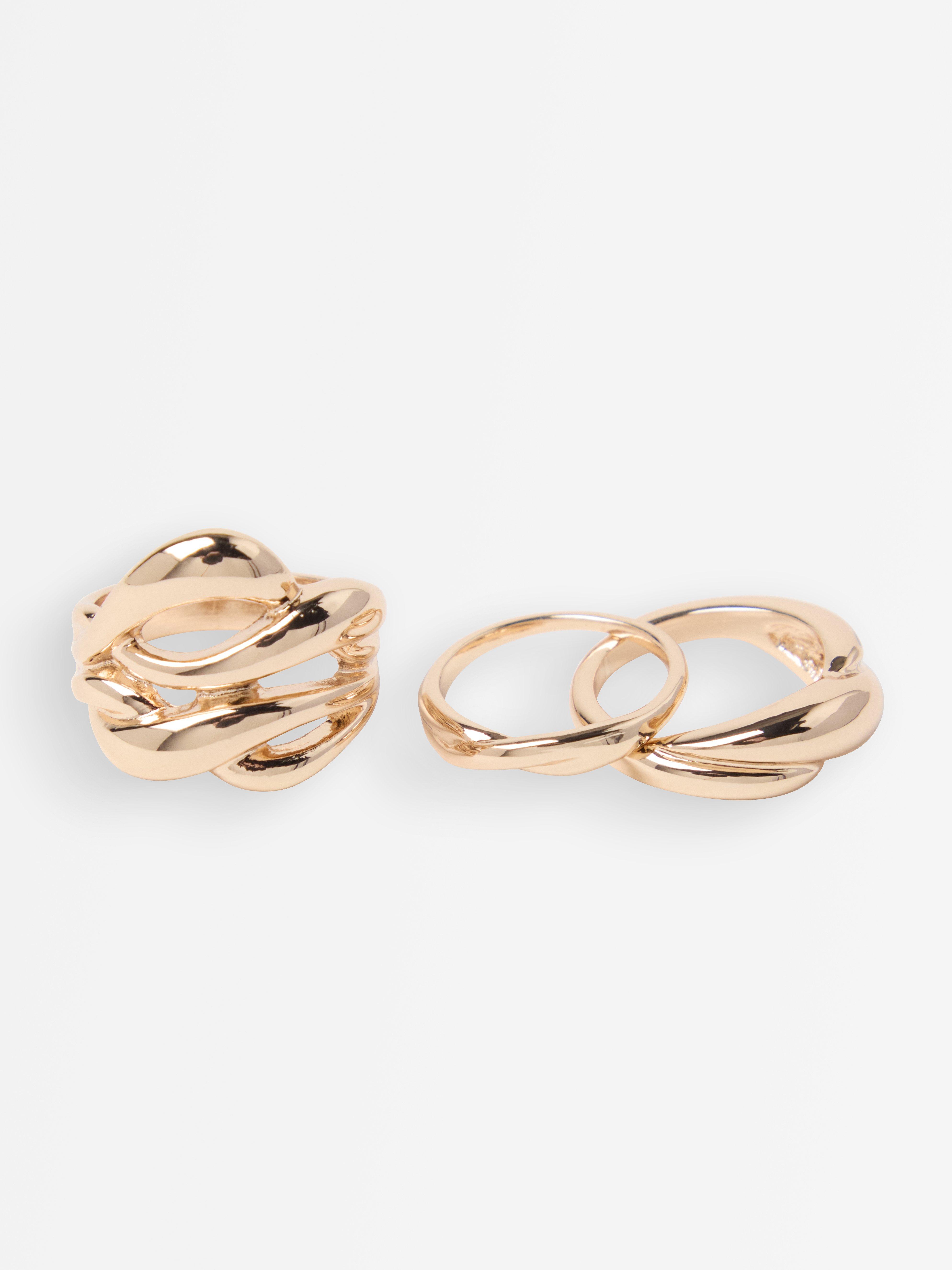 Set van 3 gouden ringen