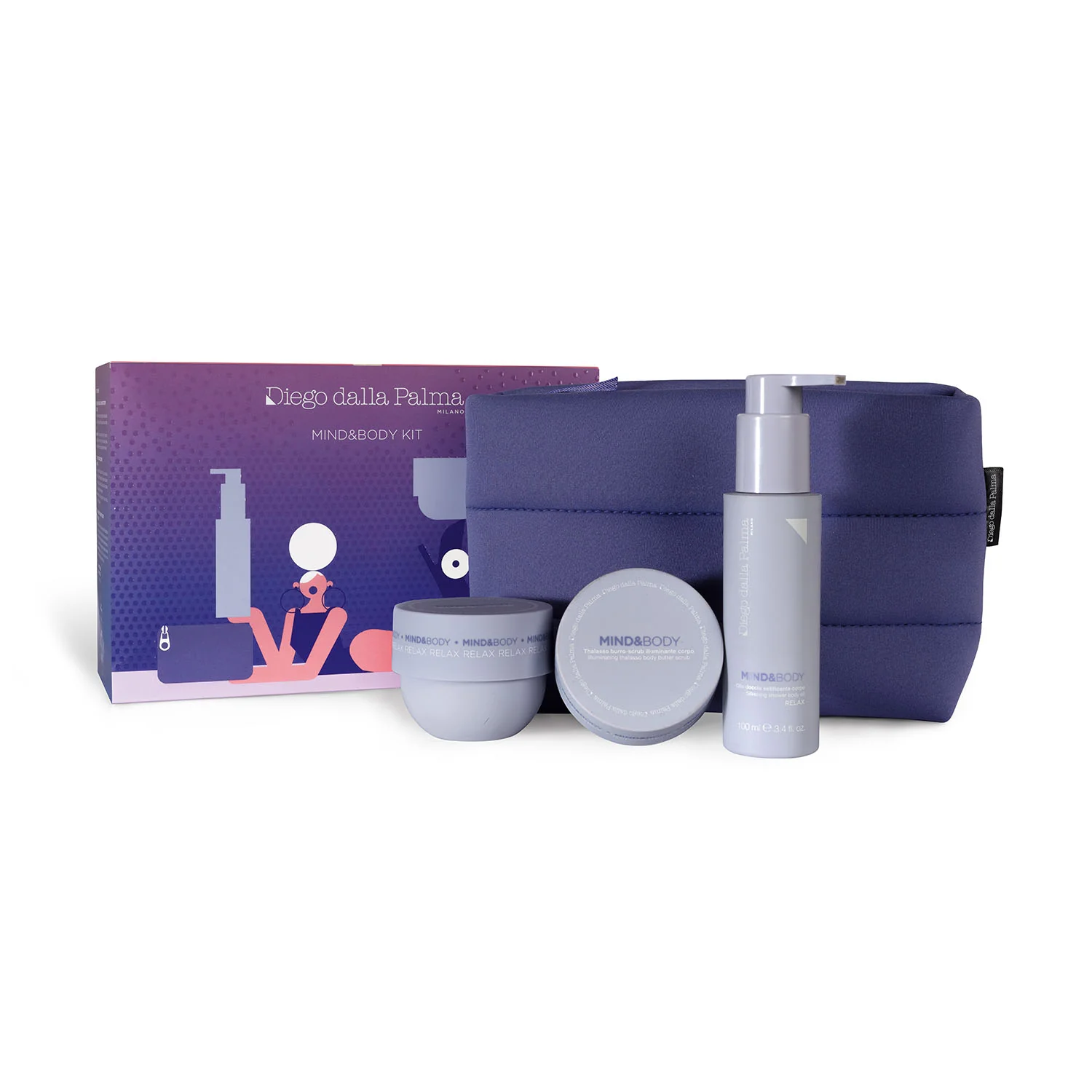 Mind&Body KIT Mind And Body - Cofanetti Viso e Corpo, Esfoliante, Olio Doccia, Burro Corpo