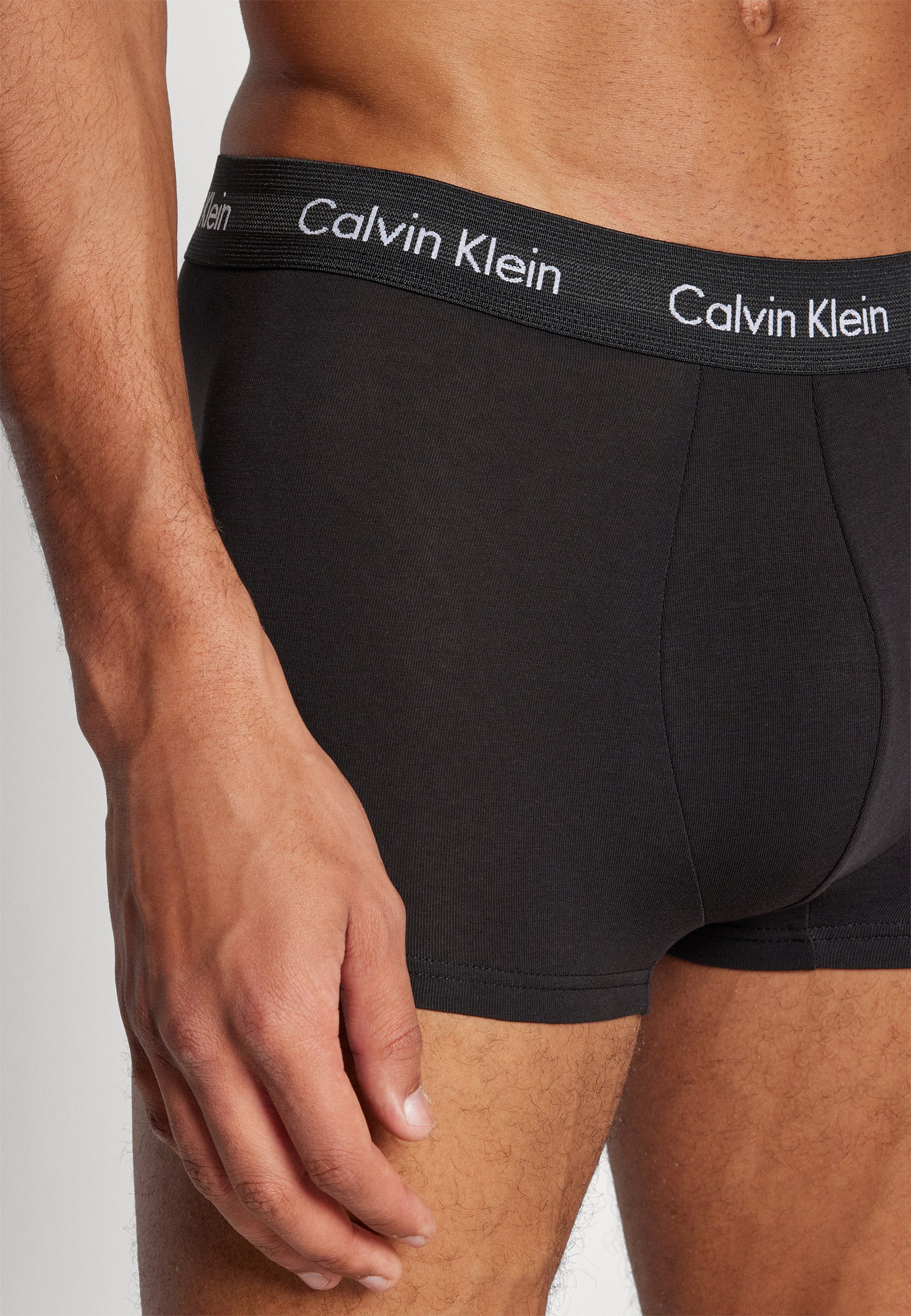 Calvin Klein Unterwäsche 3er-Pack Stretch-Trunks mit niedrigem Bund – Schwarz