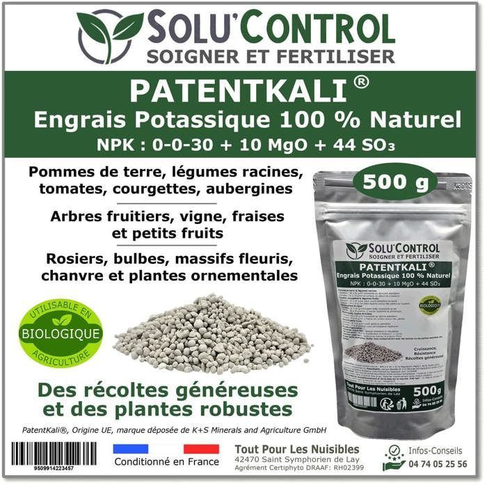 500 g de PatentKali® SOLU'CONTROL – Fertilizante de potasio 100% natural