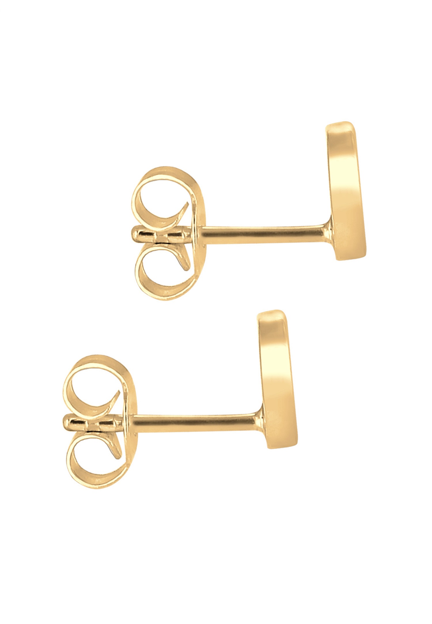 Elli Femmes Clous d'oreilles Demi-lune Luna Basique Mat en Argent Sterling 925