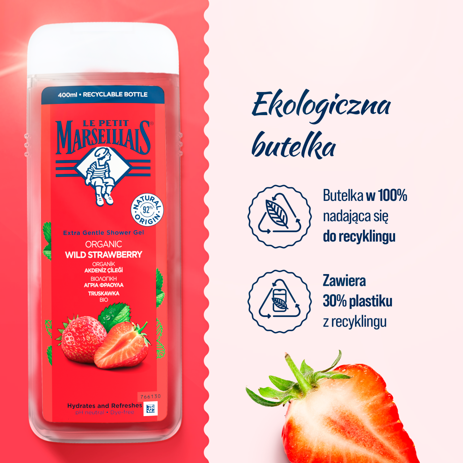 Le Petit Marseillais dušas želeja 400ml Strawberry