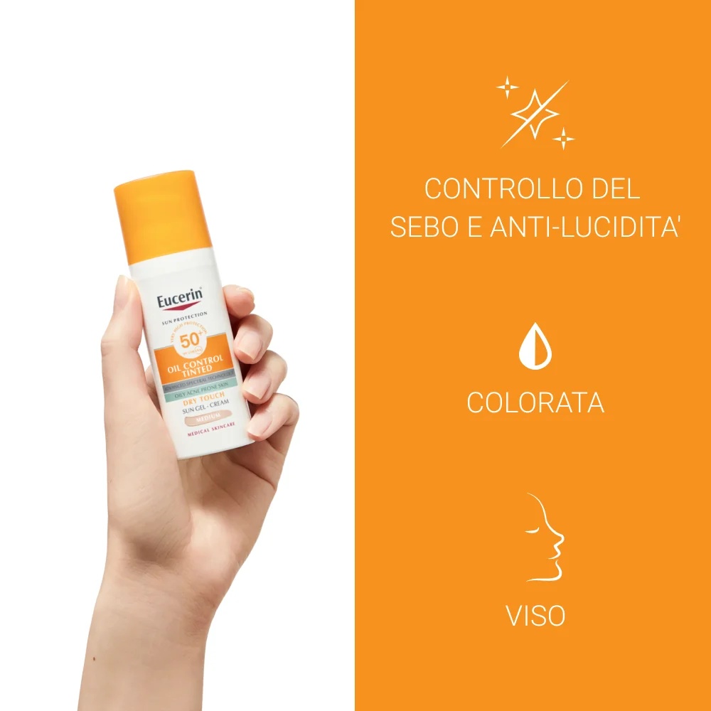 EUCERIN Eucerin Sun Oil Control Tinted Cream SPF50+ 50 ml κρέμα προσώπου με χρώμα και προστασία