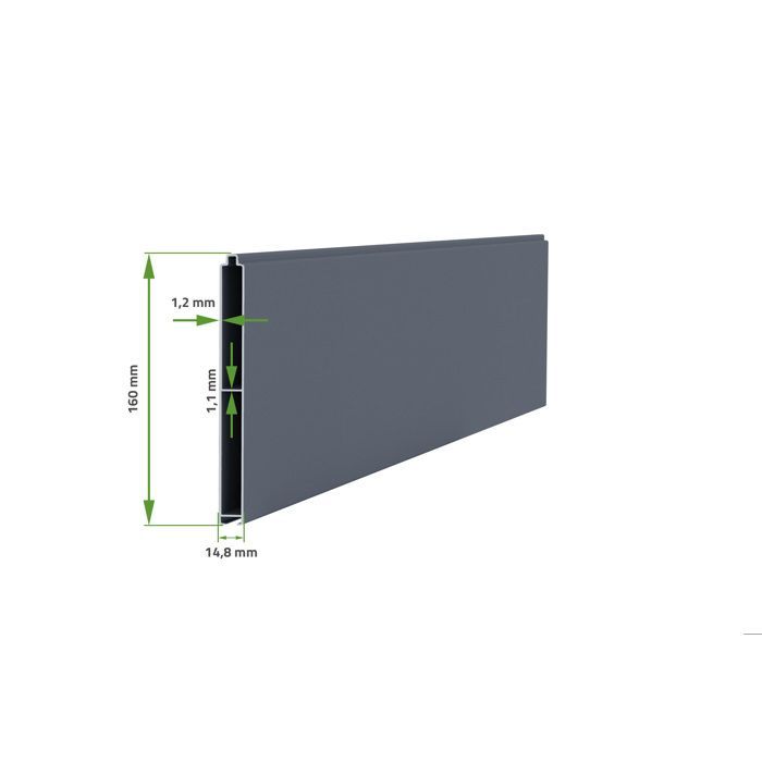 Portail battant - Casanoov - EIGER - 3m H.176cm - Gris anthracite - Aluminium