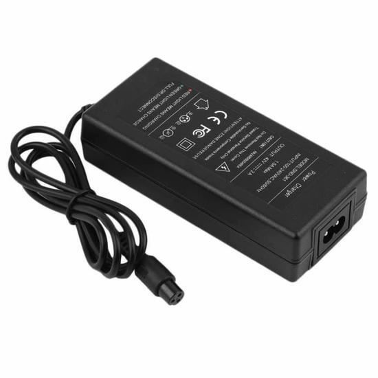 42V Charger for Self-Balancing Scooter Hoverboard with European Plug, Black