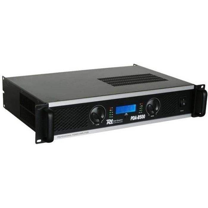 Professional Amplifier - POWER DYNAMICS - PDA-B500 - 500 Watts - Silent Fan - Blue LCD Screen