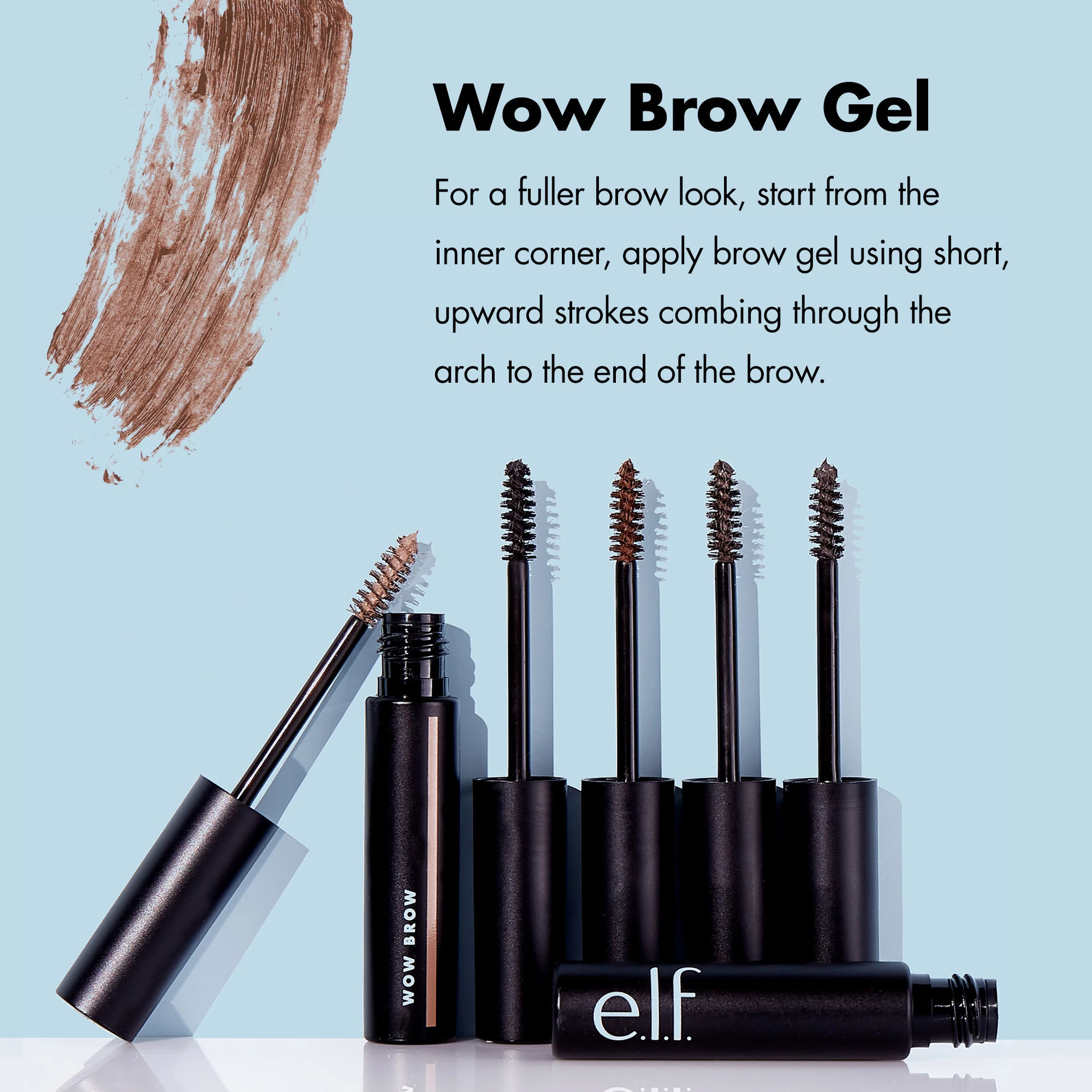 Gel pentru sprâncene Wow Brown intens - Elf