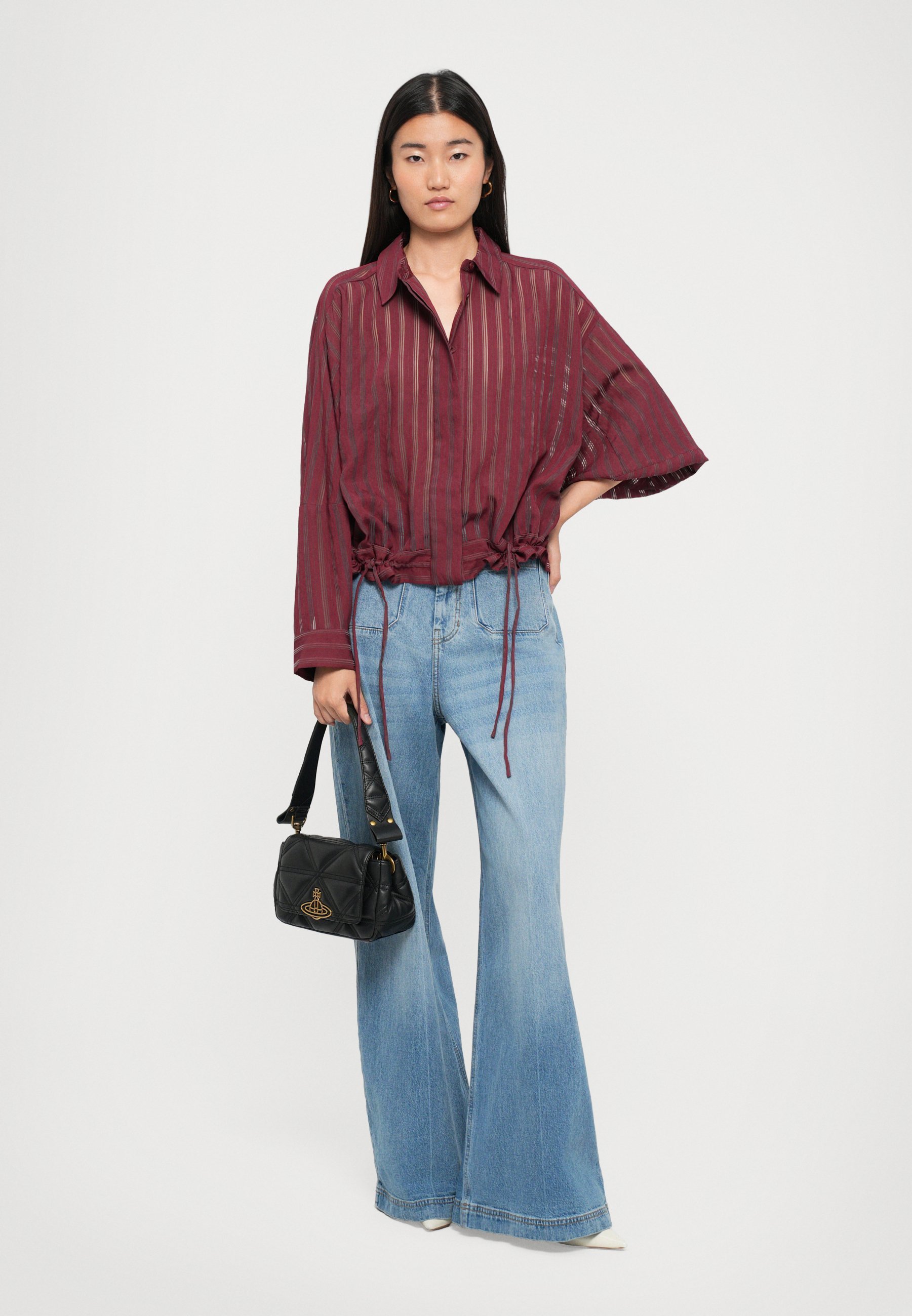 MUNTHE LOASTA - Bluse mit Knopfleiste - bordeaux