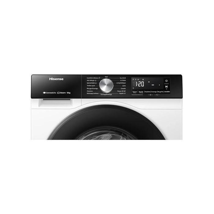 Lavadora Hisense WF3S1043BW3 - 10,5 kg - Wi-Fi - 99,9% vapor - Clase energética A