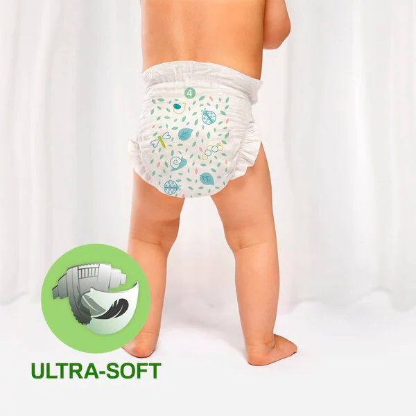 Výhodné balenie plienok Kruidvat Pure & Soft veľkosť 4<br>veľkosť 4 (8-14 kg), 38 kusov