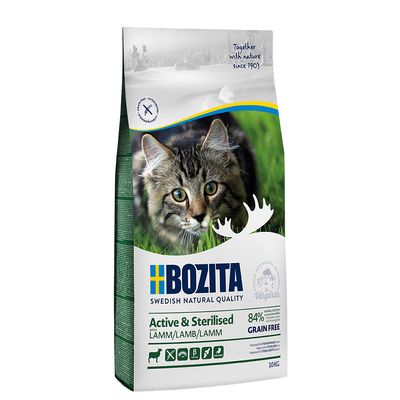 Bozita Grain Free Active & Sterilised Dry Cat Food - Agnello