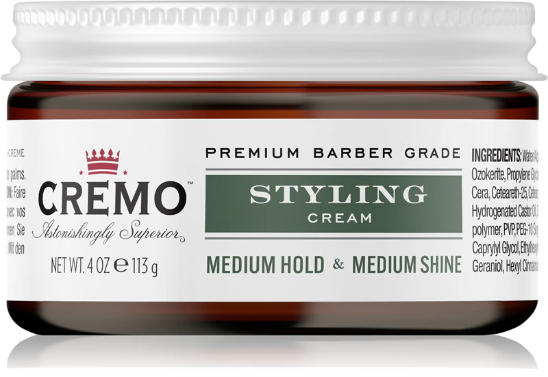 Creme para pentear Cremo, fórmula média, hidratante e modeladora para cabelos.