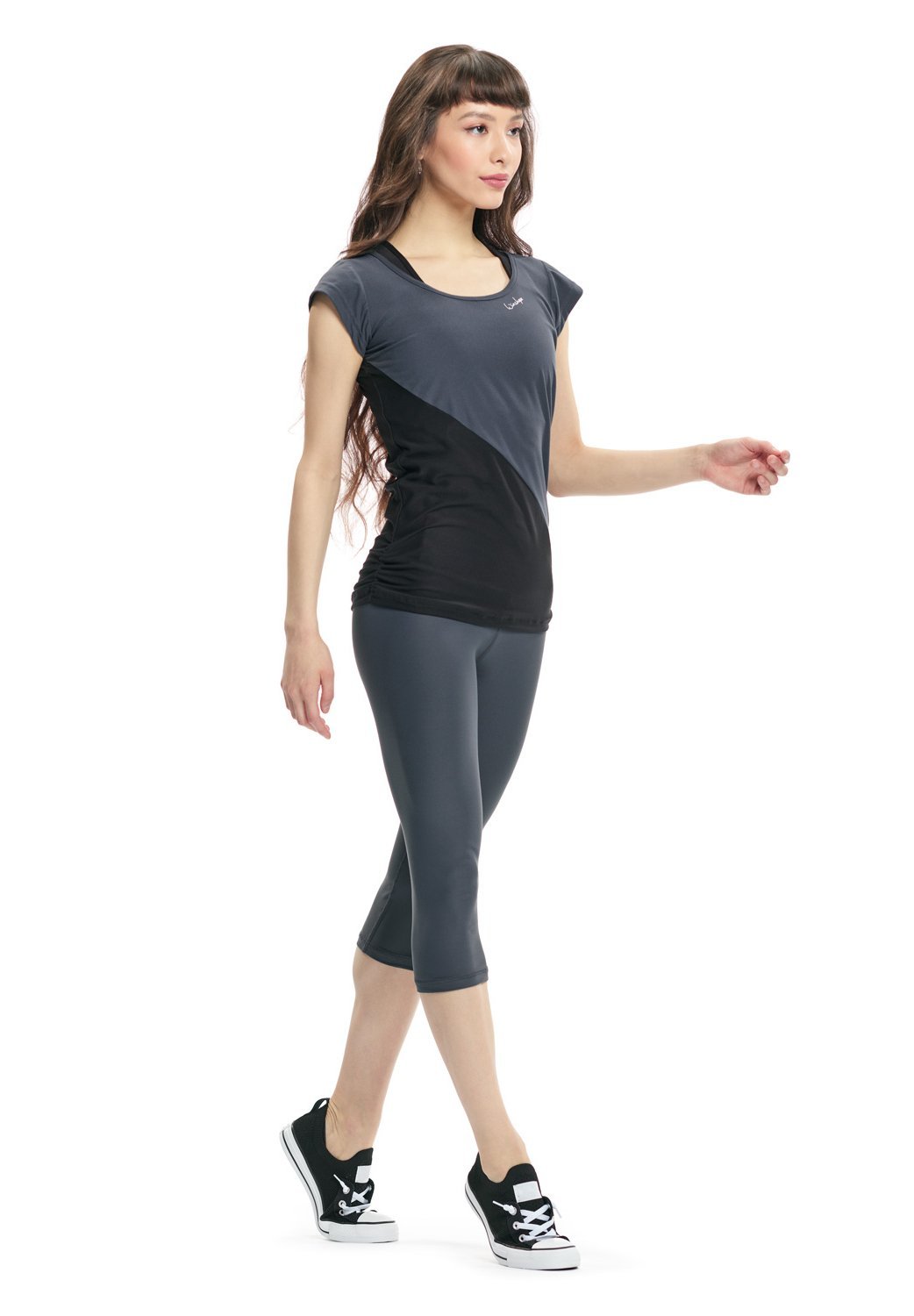 Winshape Functioneel Zacht en Licht Tanktop - Bedrukt T-shirt - antracietzwart