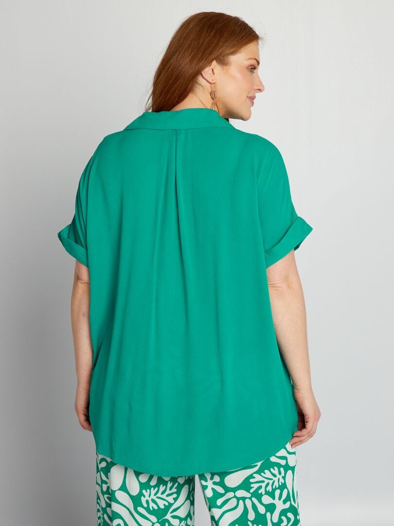 Blusa con cuello de pijama - VERDE