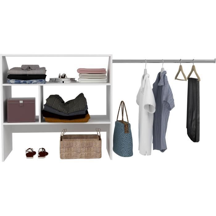 ARTIC attic wardrobe kit - white - 1 wardrobe - W197 x D50 x H94 cm - Made in France