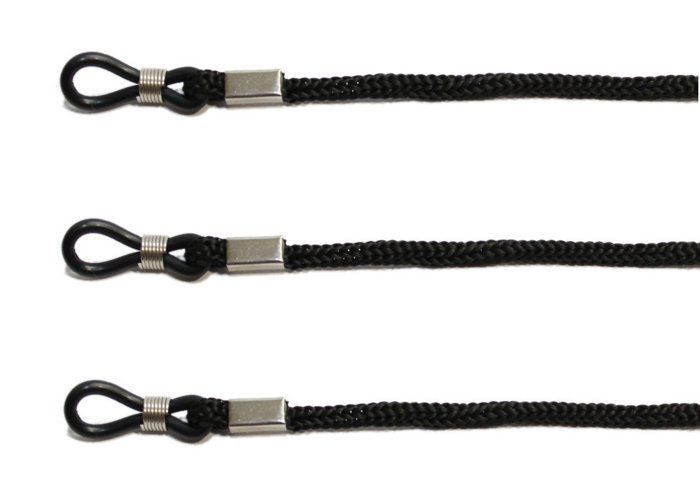 Set of 3 universal eyeglass cords, black