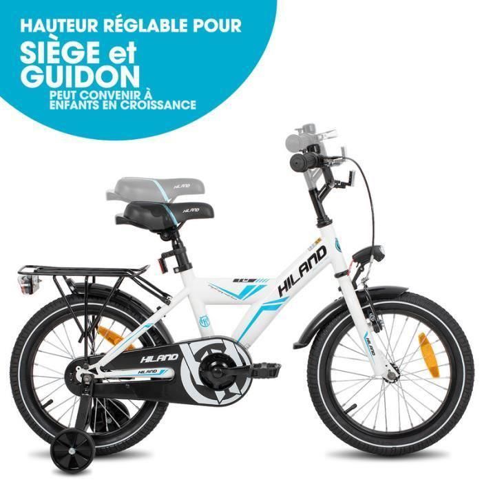 Children's bicycle - HILAND - 18 inches - Stabilizers - Adjustable saddle - 90% pre-assembled