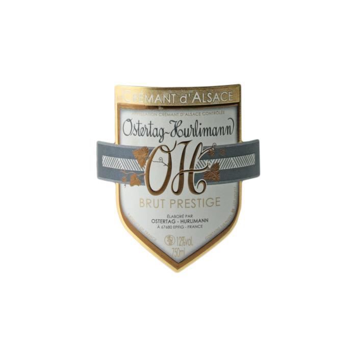 Crémant d'Alsace Prestige Blanc - Doos met 3 flessen van 75 cl - Domaine OSTERTAG-HURLIMANN - Mousserende wijn AOC Blanc d'Alsace - Gouden Medaille