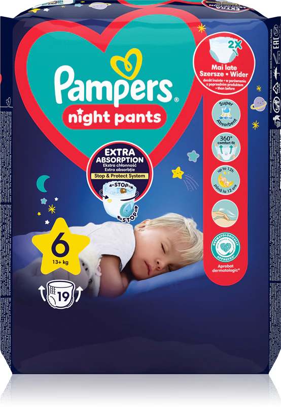Jednorazové nočné plienky Pampers Night Pants veľkosť 6