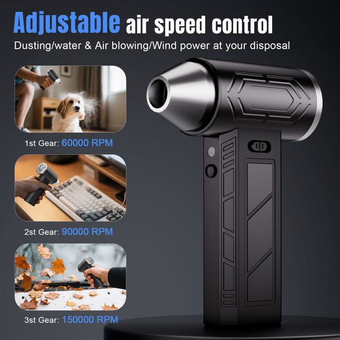 Aspiradora de mano inalámbrica TANBABY - 3 velocidades - Recargable por USB - Compacta - Multifuncional
