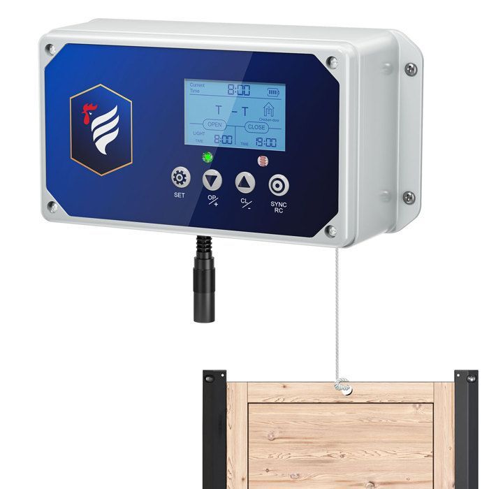 Porta automatica per pollaio, automatica e impermeabile, automatica con 4 modalità di controllo, durata della batteria di 6 mesi e 3 opzioni di alimentazione
