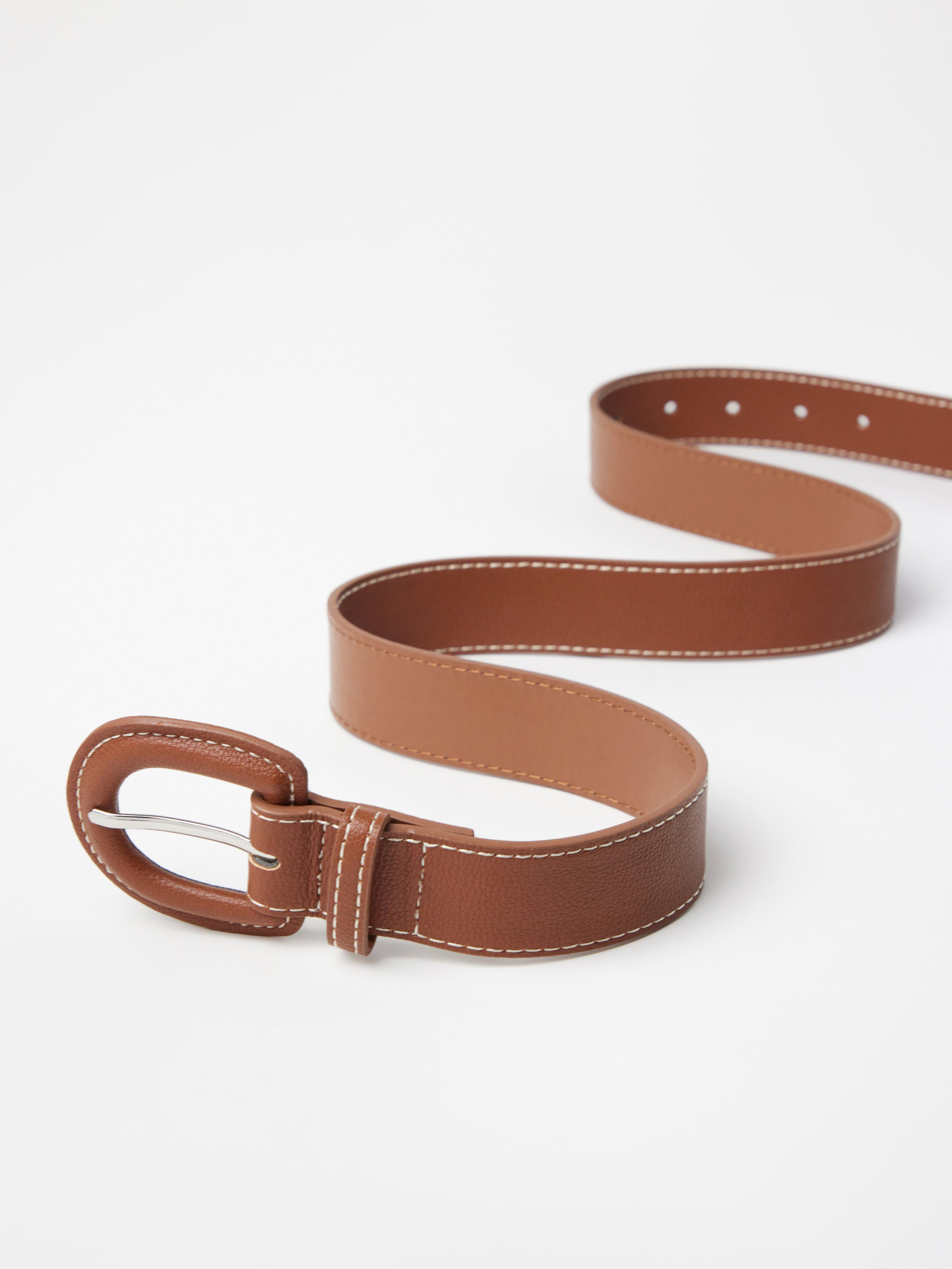 Ceinture en simili cuir couleur cognac